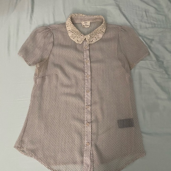 Pins & needles S button down Peter Pan collar top - Picture 5 of 7